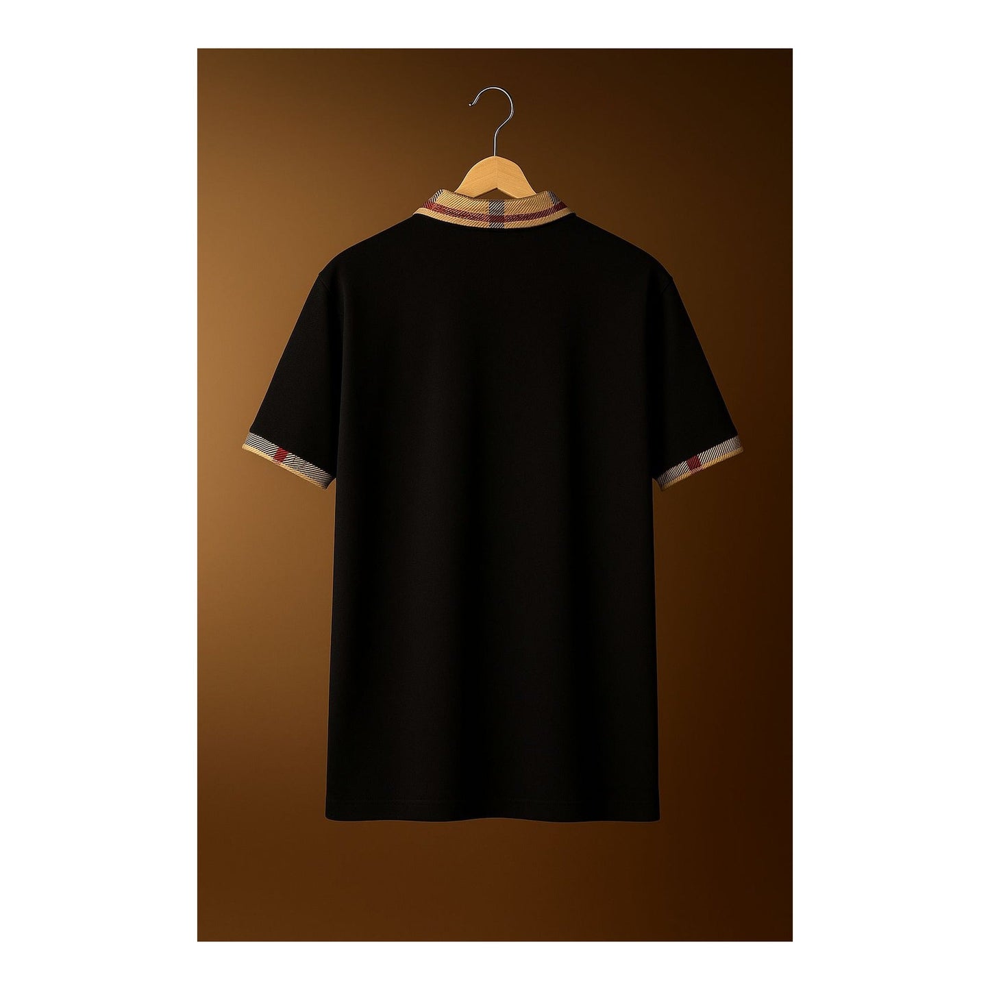 The Regal Check Collar Black Polo Tshirt