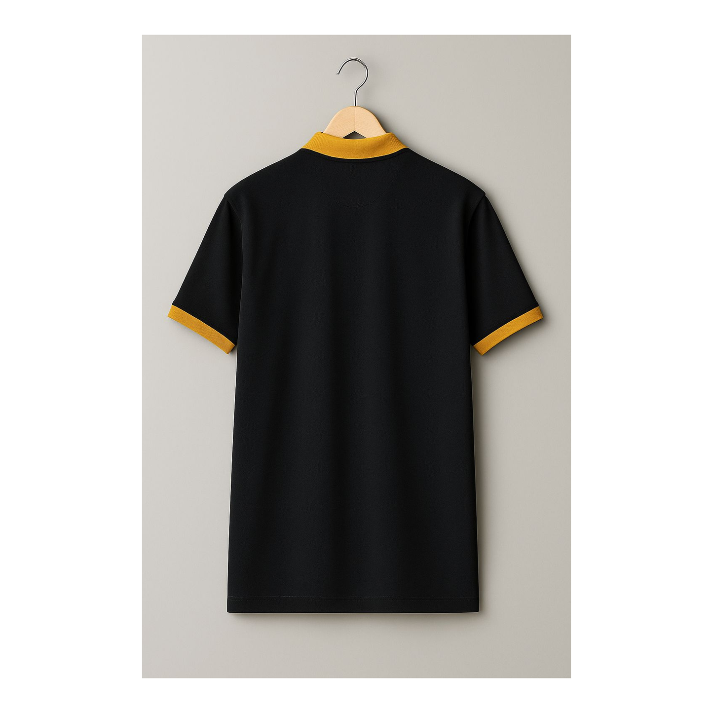 Black and Mustard Premium Cotton Polo T-Shirt