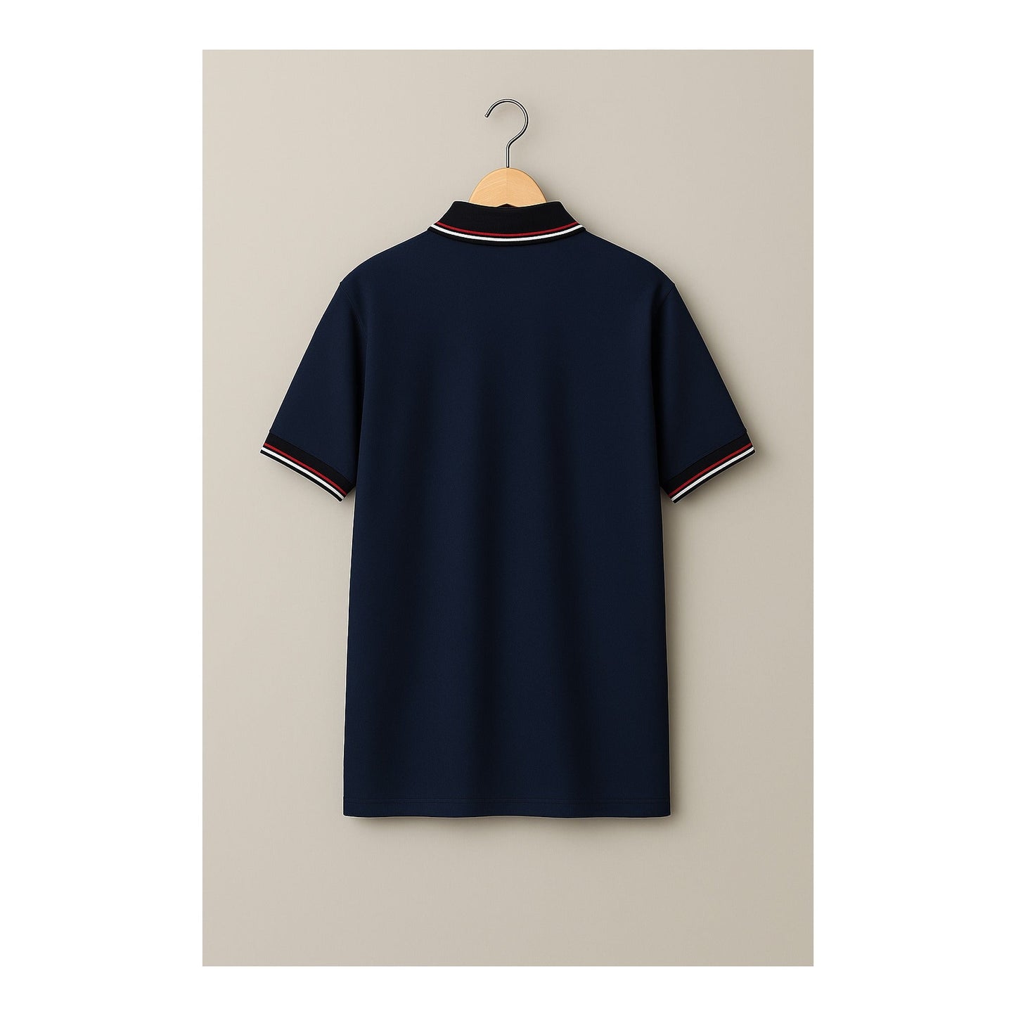 Captain’s Navy Trim Collar Polo Tshirt (Cotton Blend)