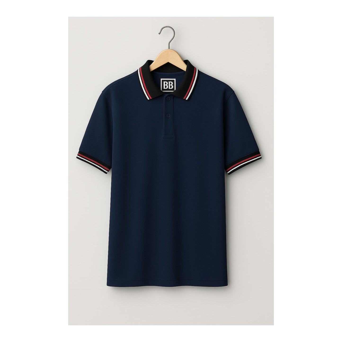 Captain’s Navy Trim Collar Polo Tshirt (Cotton Blend)
