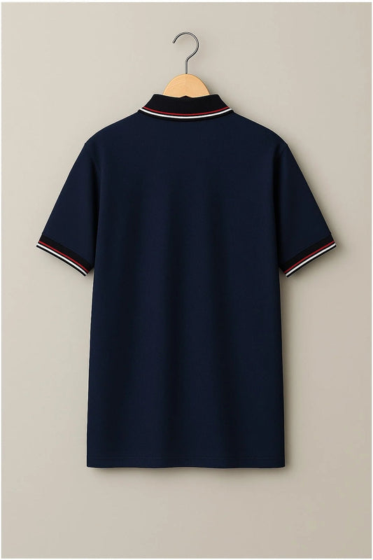 Captain’s Navy Trim Collar Polo Tshirt (Cotton Blend)