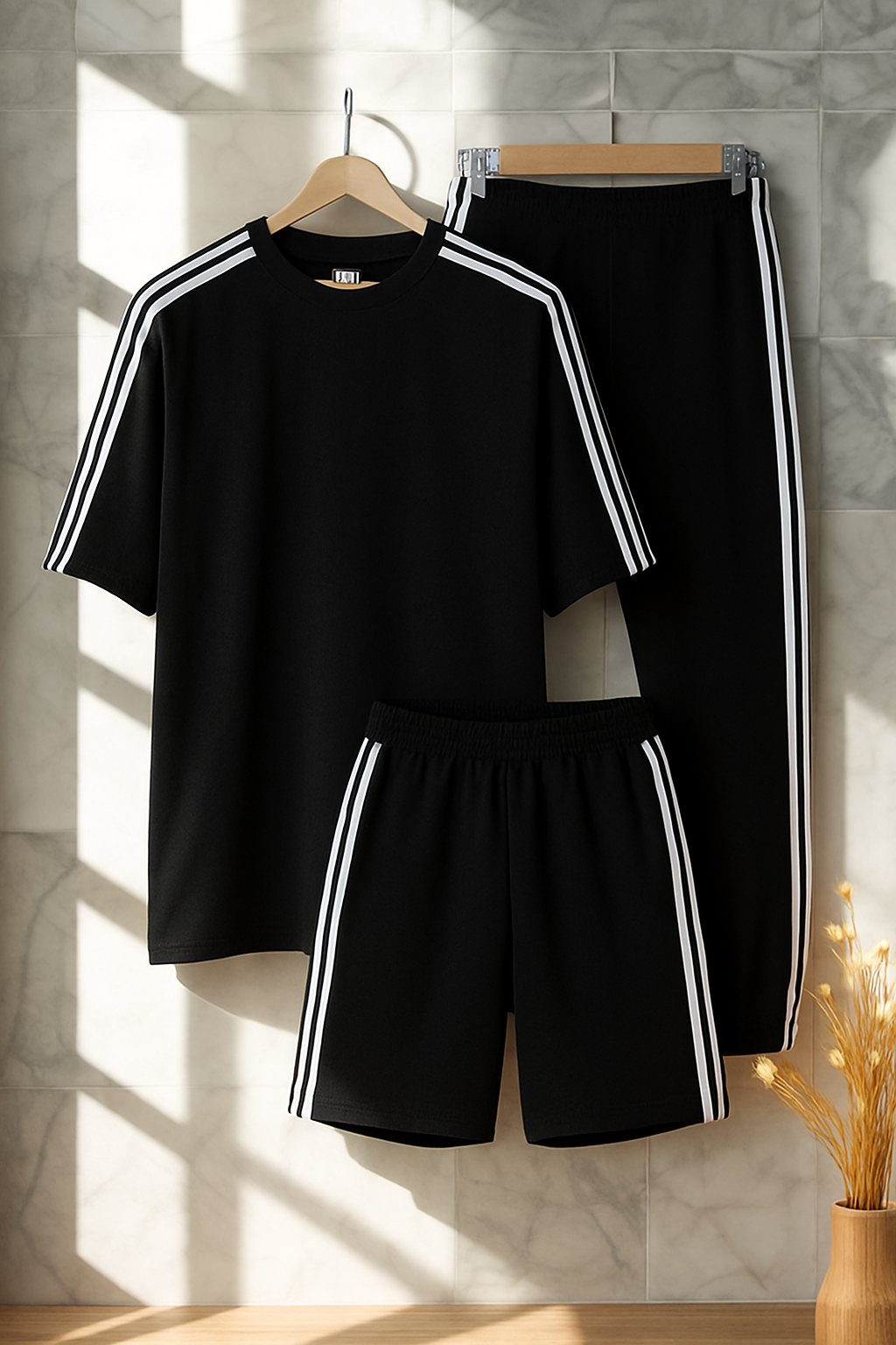 Velocity Track-Stripe Cotton Co-ord Set