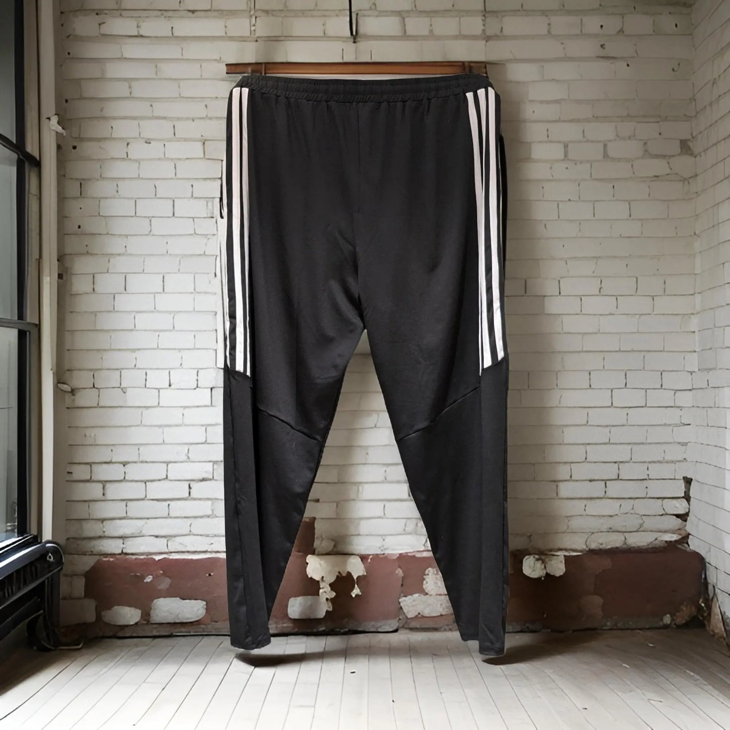 Premium Black Half Striped Track Pants/Lower from XXL to 12XL_Polo_Tshirts_Pant_Gym_Kurtas_Co-ords_Shorts_Joggers - Sizes from 12XL_11XL_10XL_9XL_8XL_7XL_6XL_5XL_4XL_3XL_2XL_XL.