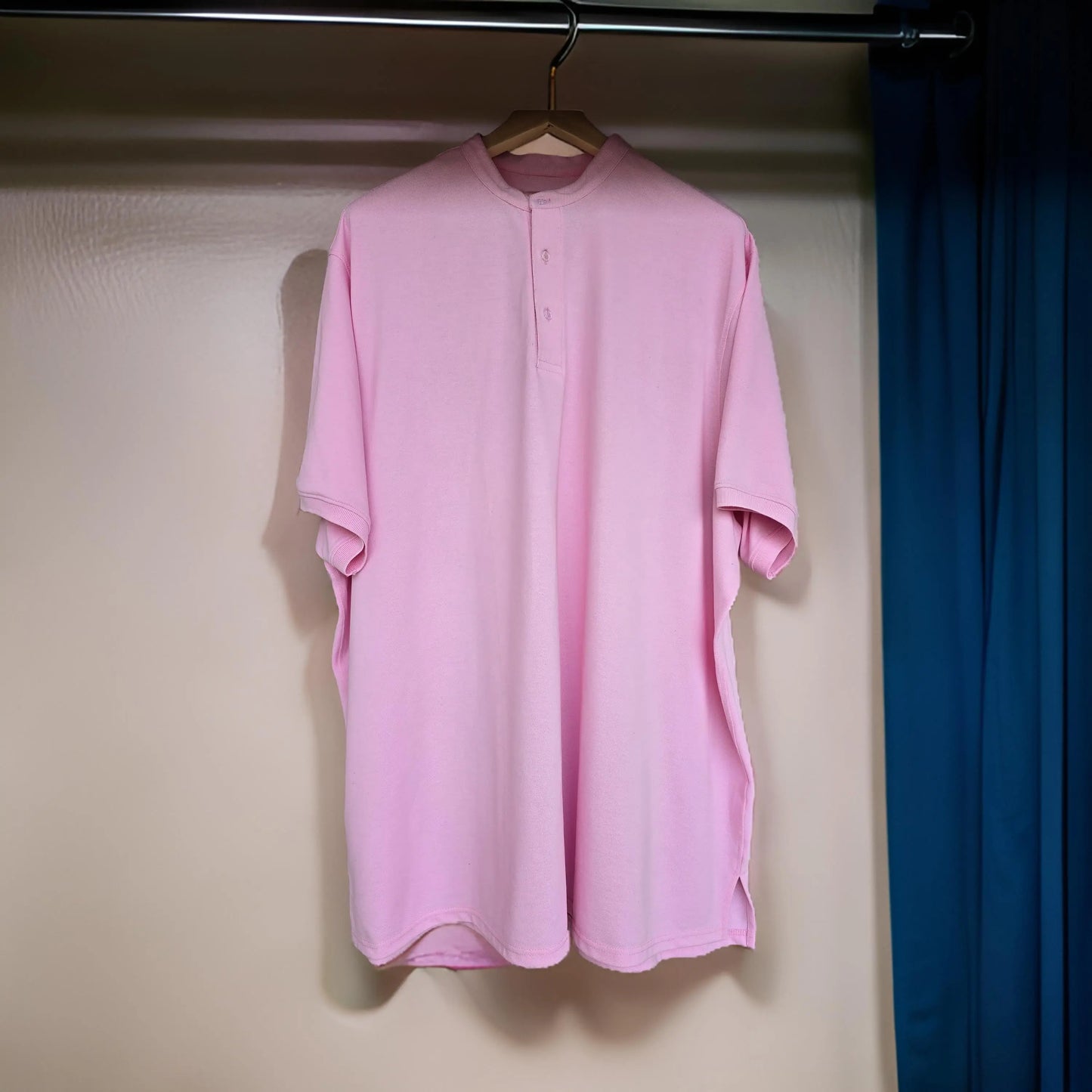 Premium Rose Pink Mandarin Neck Tshirt (Premium Cotton Blend) -