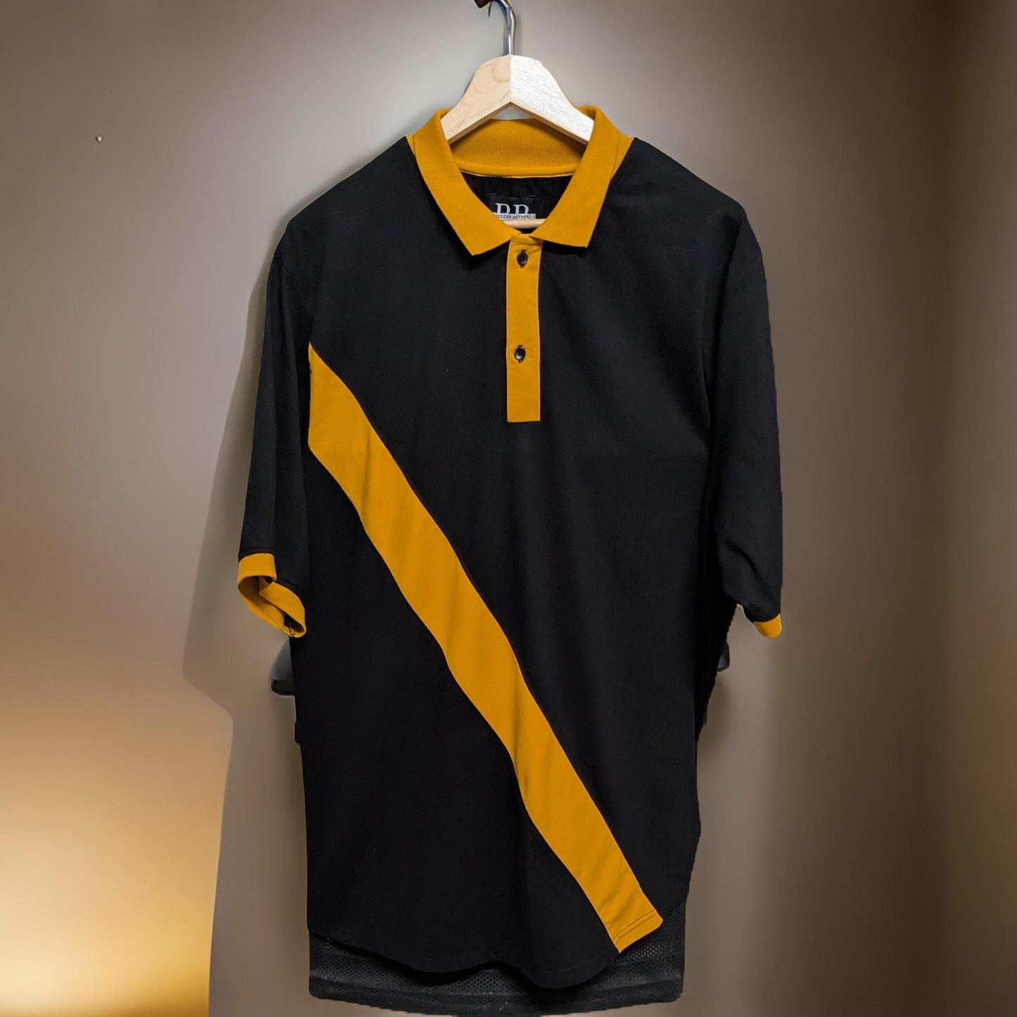 Black and Mustard Premium Cotton Polo T-Shirt