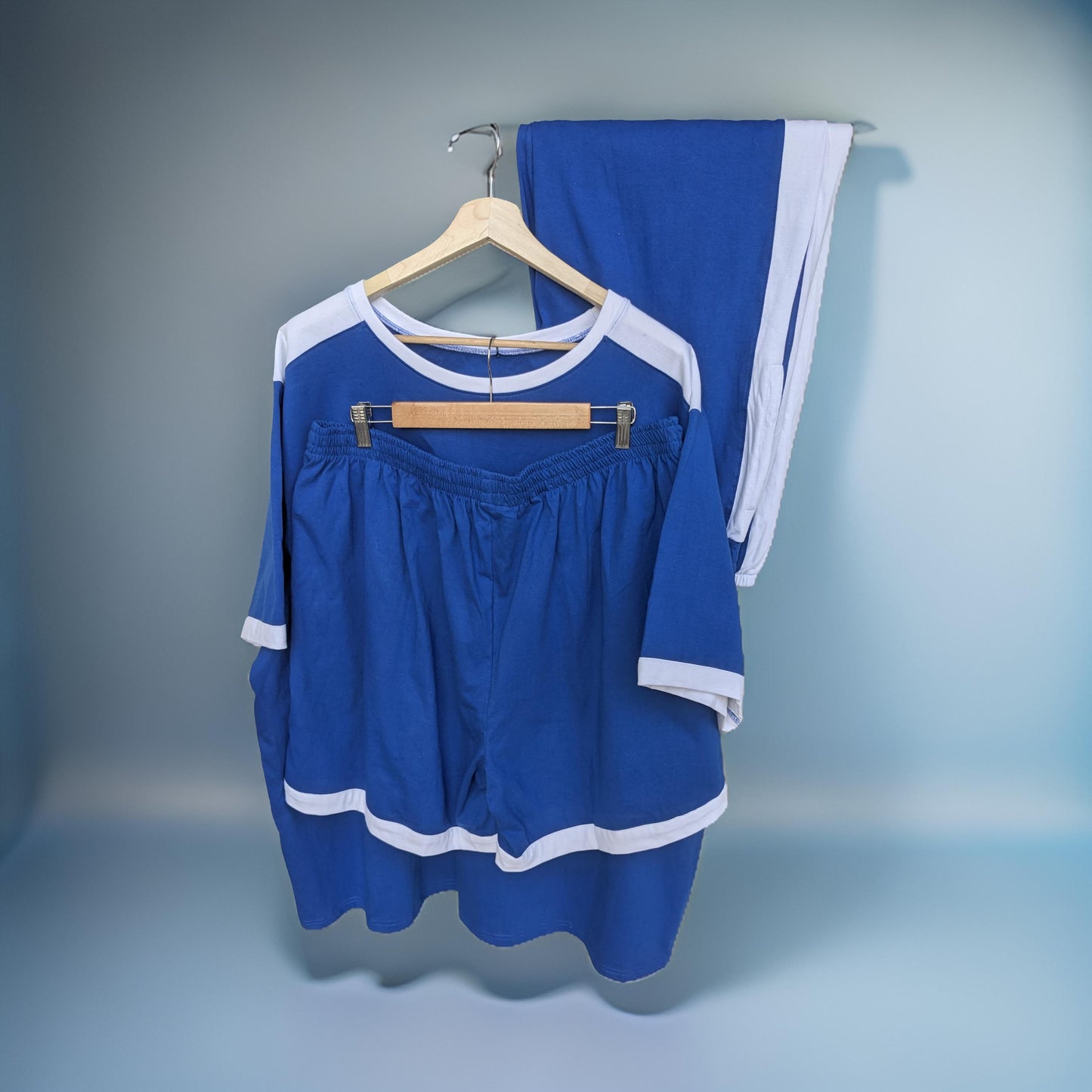 Blue and White Stripe Cotton Co-ord Set