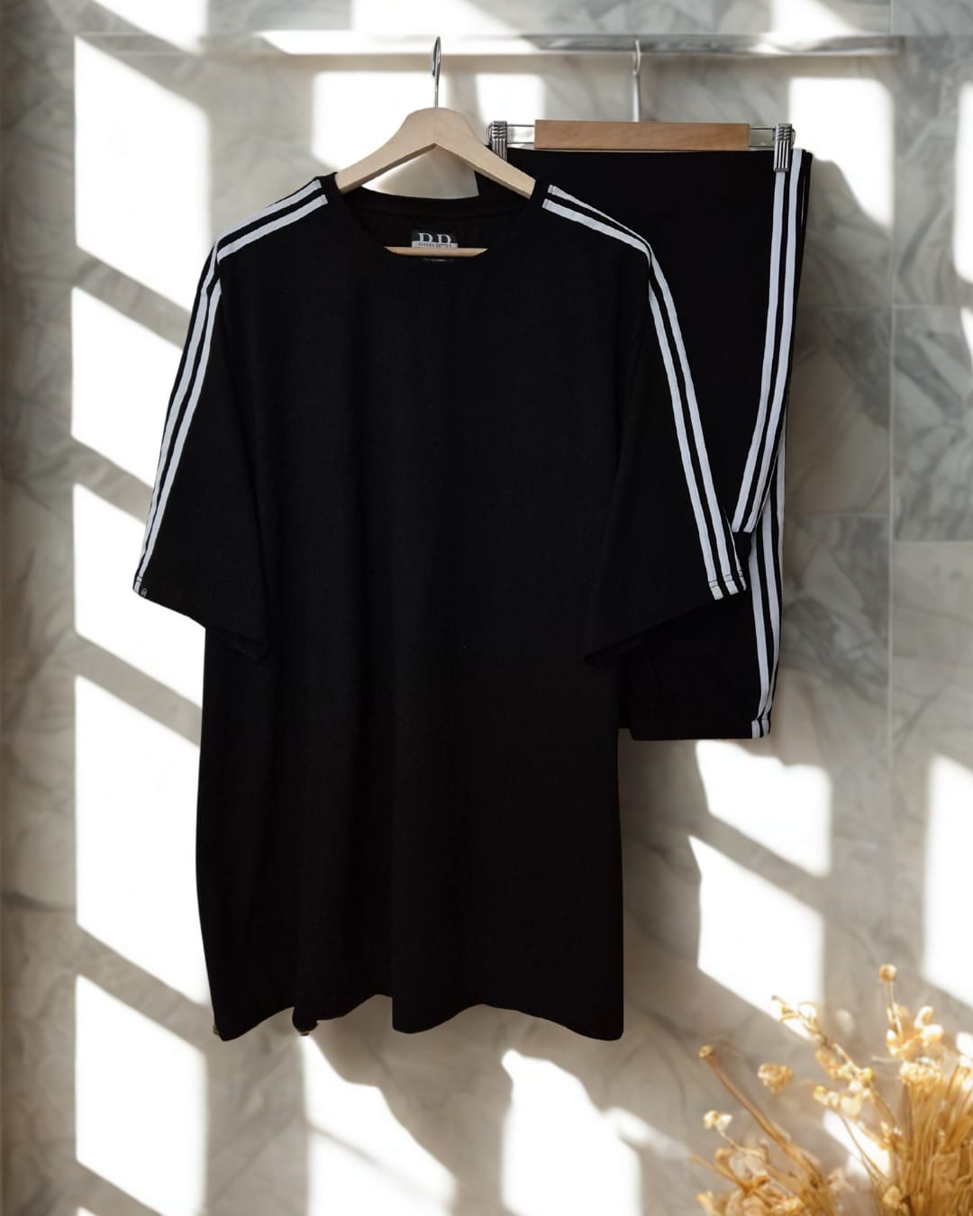 Velocity Track-Stripe Cotton Co-ord Set