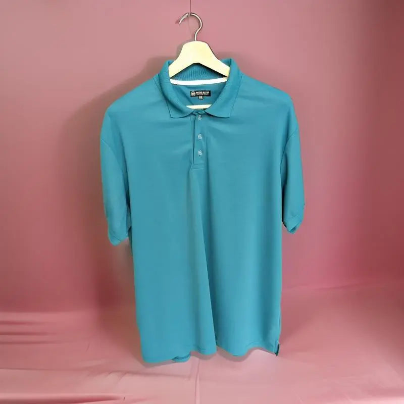 Teal Blue Half Sleeves Polo Tshirt_Polo_Tshirts_Pant_Gym_Kurtas_Co-ords_Shorts_Joggers - Sizes from 12XL_11XL_10XL_9XL_8XL_7XL_6XL_5XL_4XL_3XL_2XL_XL.