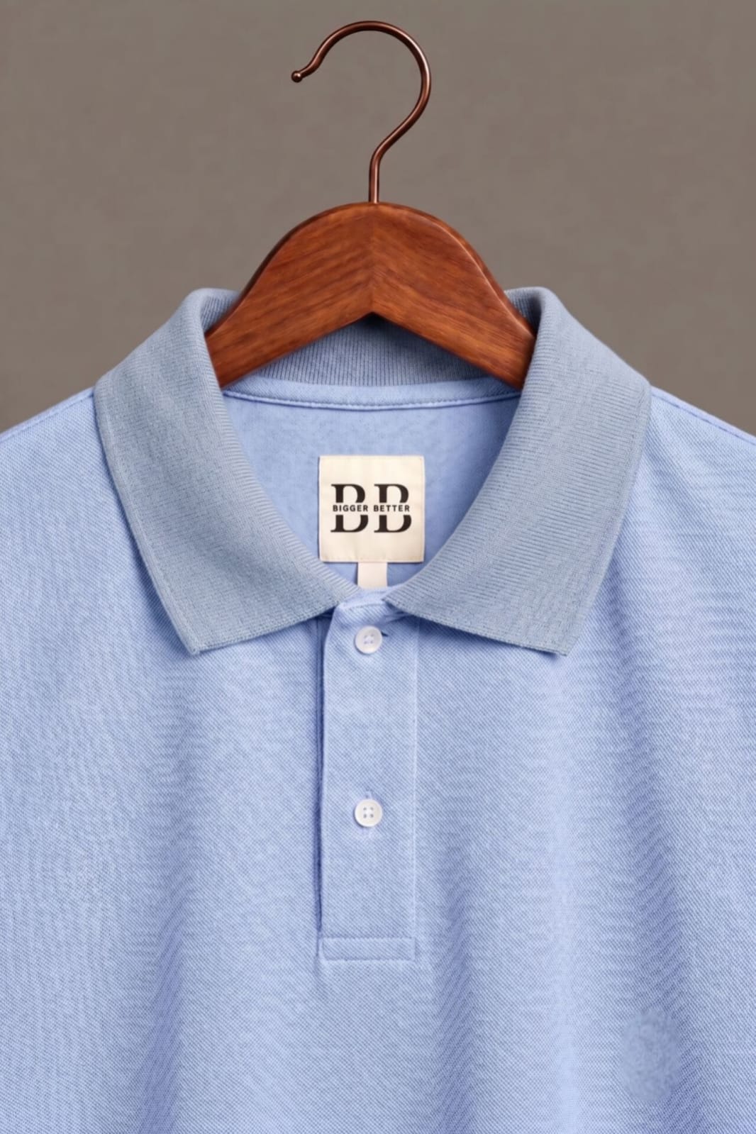 Azure Mist cotton-blend polo fabric and tonal collar detail