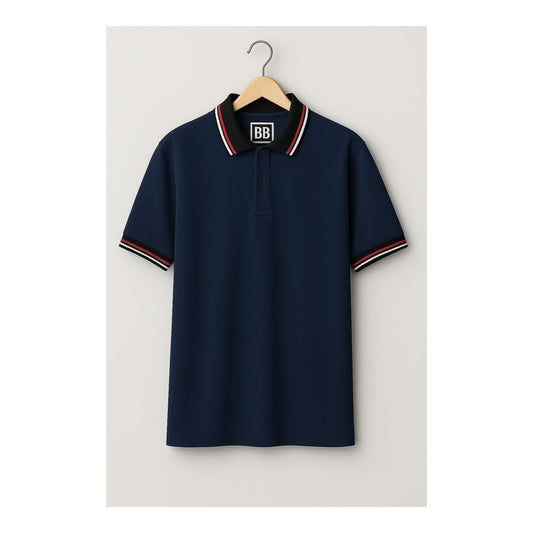 Captain's Navy Trim Collar Polo for a polo collar styles guide