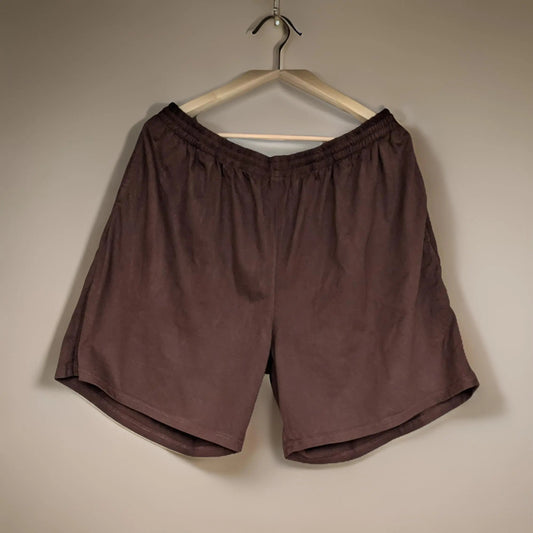 Chocolate brown cotton shorts for a relaxed family gathering outfit