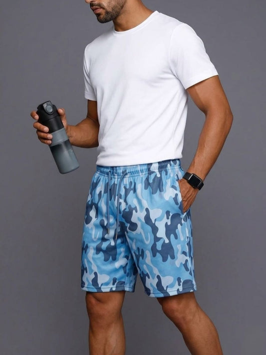 Nordic Blue Camouflage Dri-fit Shorts for a plus size inseam guide