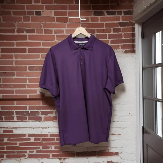 Deep purple polo for a smart casual Diwali party outfit