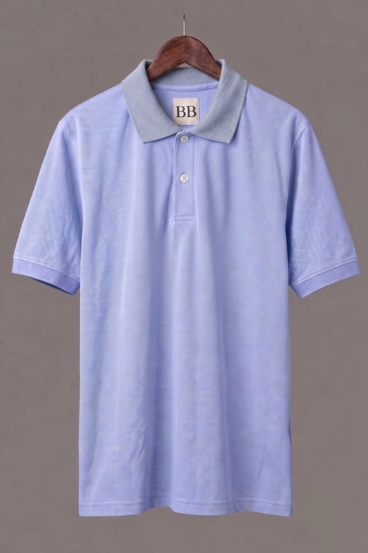 Azure Mist Classic Polo (Premium Cotton Blend)