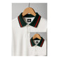 Milano White & Green Rosso-Trim Collar Polo (Premium Cotton Blend) 