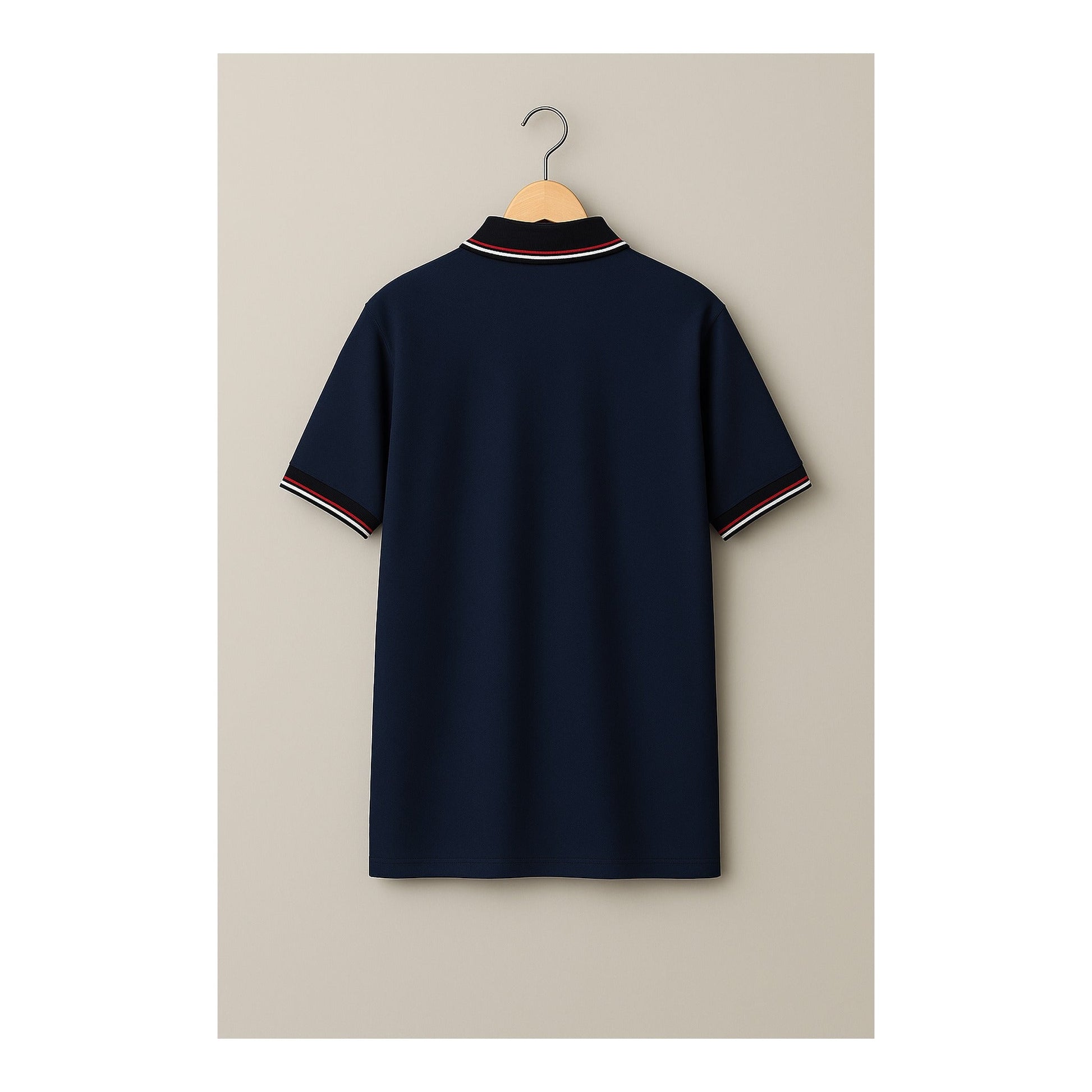 Captain’s Navy Trim Collar Polo Tshirt (Cotton Blend) 