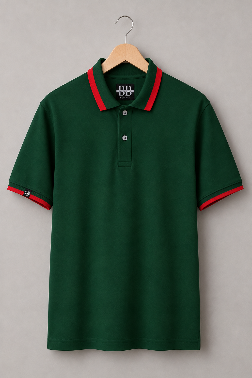 The Luxe Forest Striped Collar Polo Tshirt