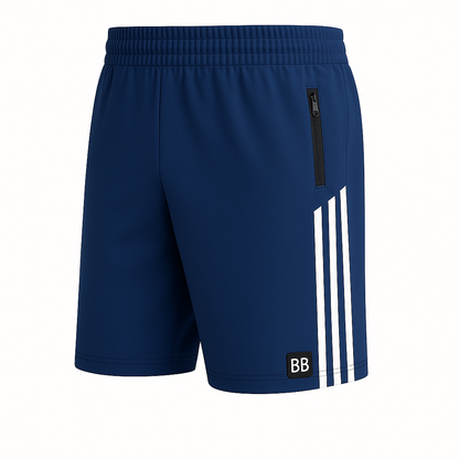 Dark Blue Striped Gym Shorts 