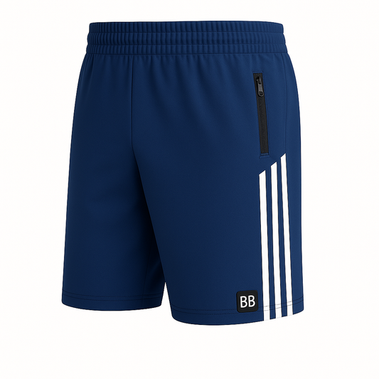 Dark Blue Striped Gym Shorts 