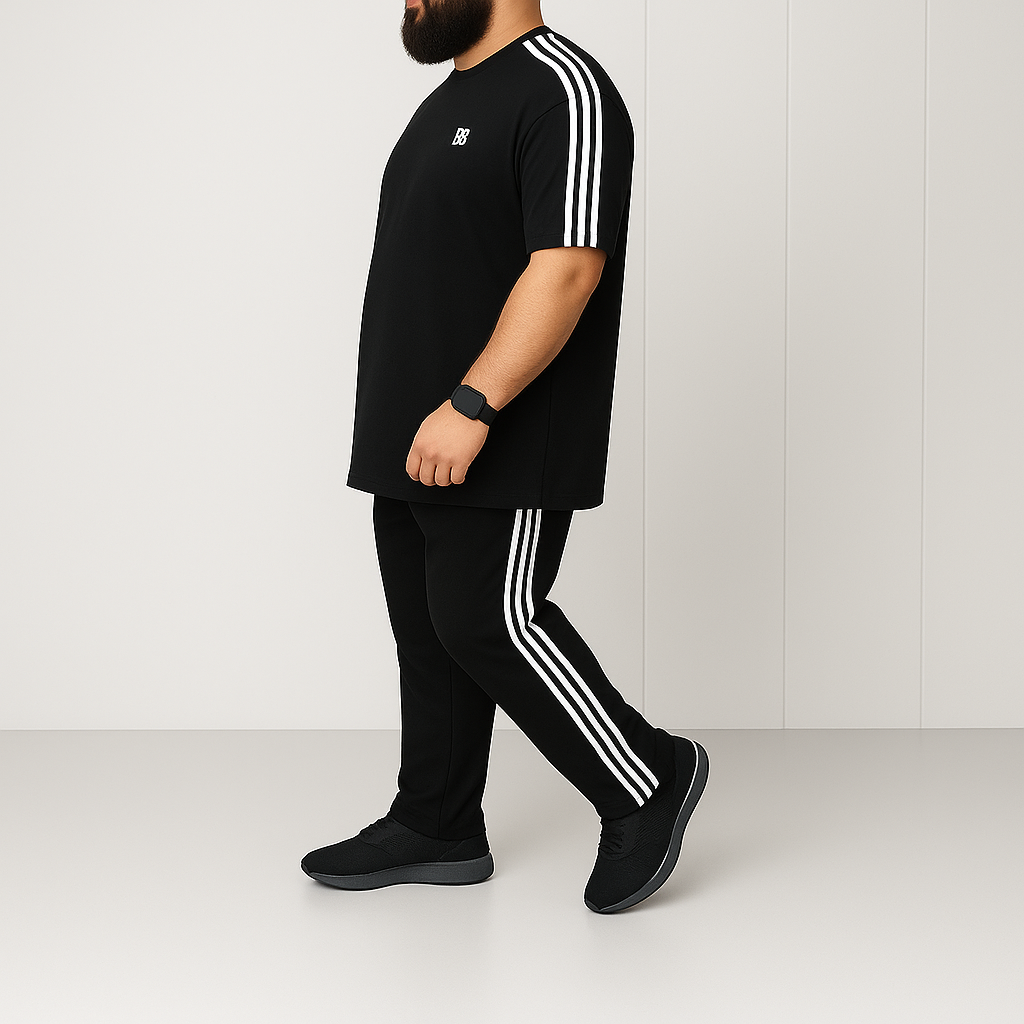 Velocity Track-Stripe Cotton Co-ord Set 