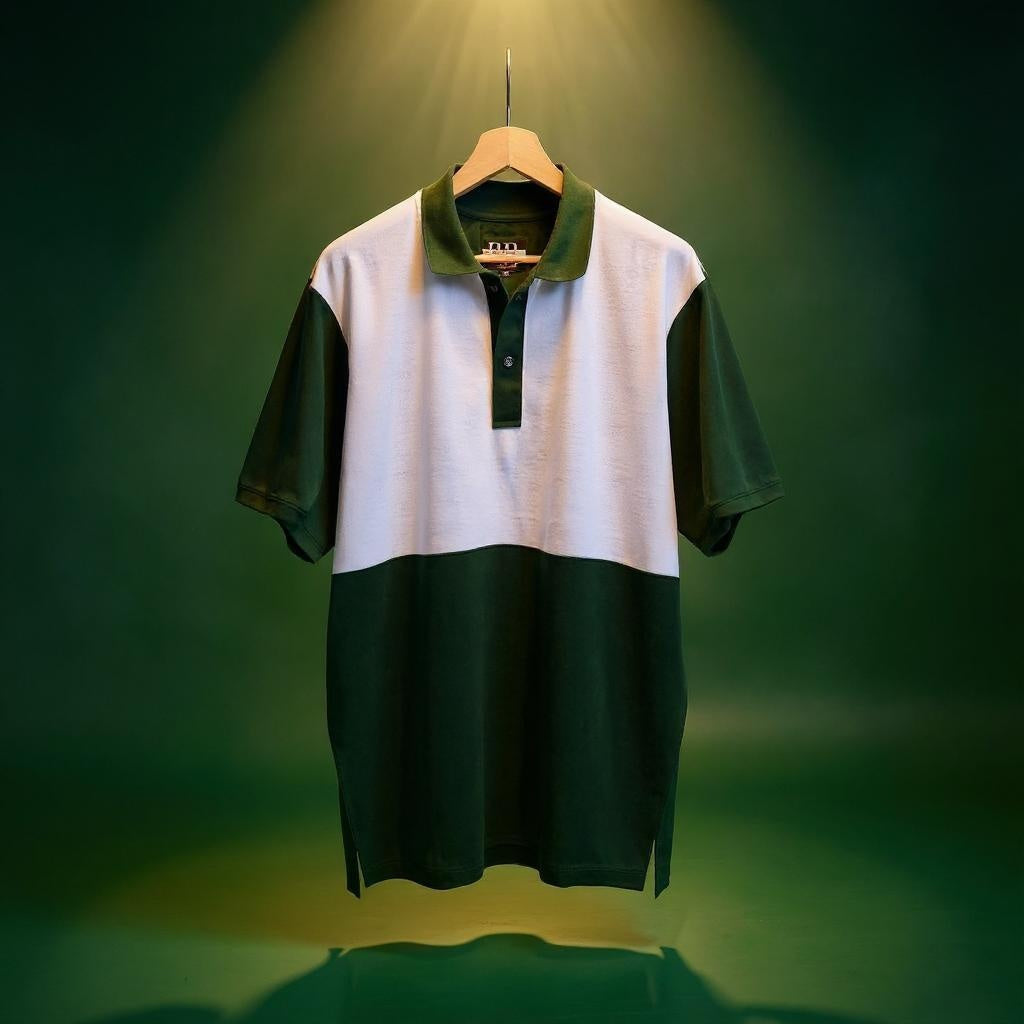 Suave White & Green Polo Tshirt 