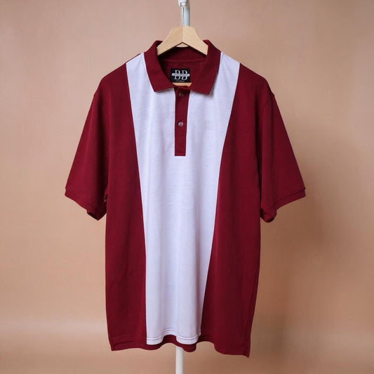 Elite Wine red and White Polo Tshirt 