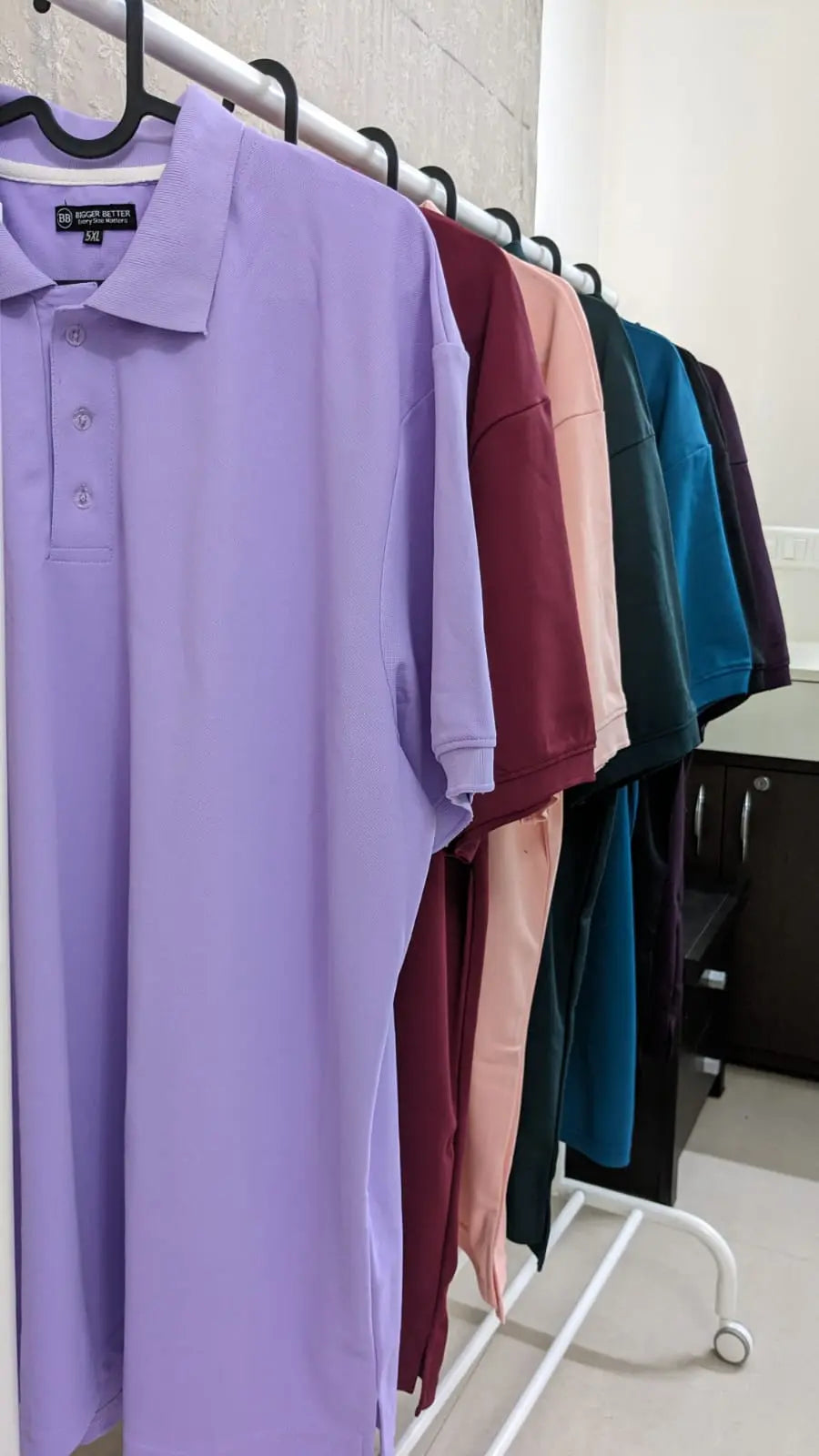 Premium Lavender half sleeves polo tshirt Tshirt Bigger Better