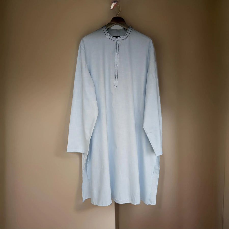 Sky Blue Premium Cotton Ethnic Kurta