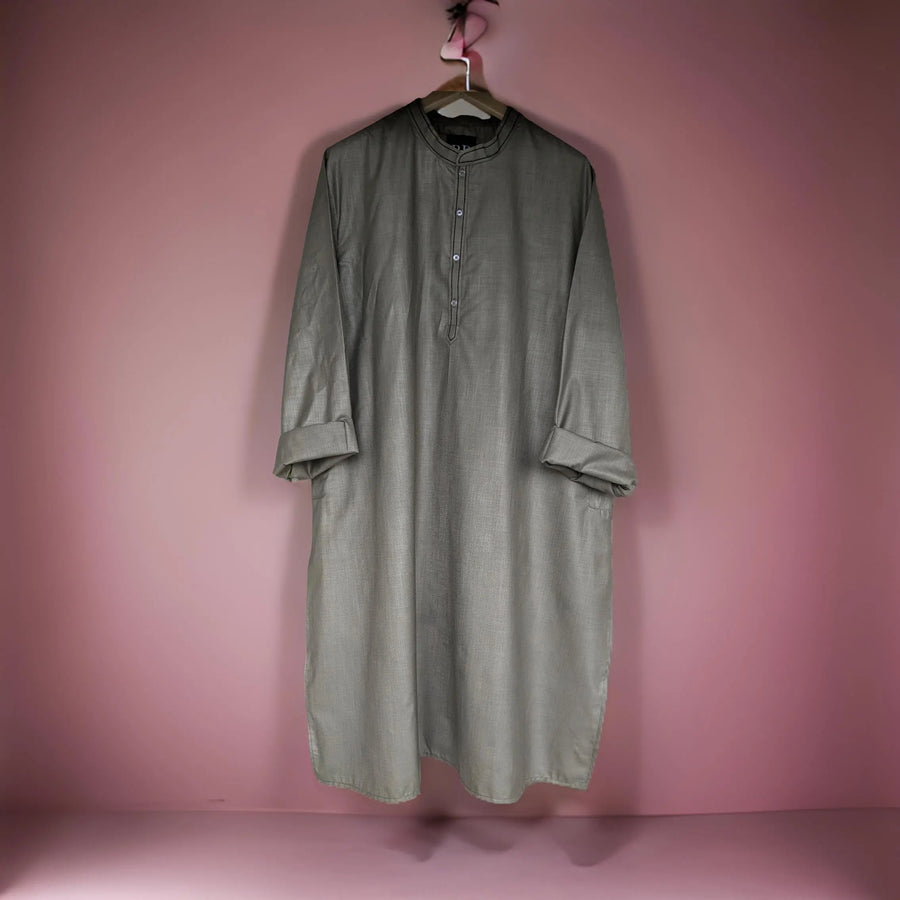 Warm Olive Green Premium Cotton Ethnic Kurta
