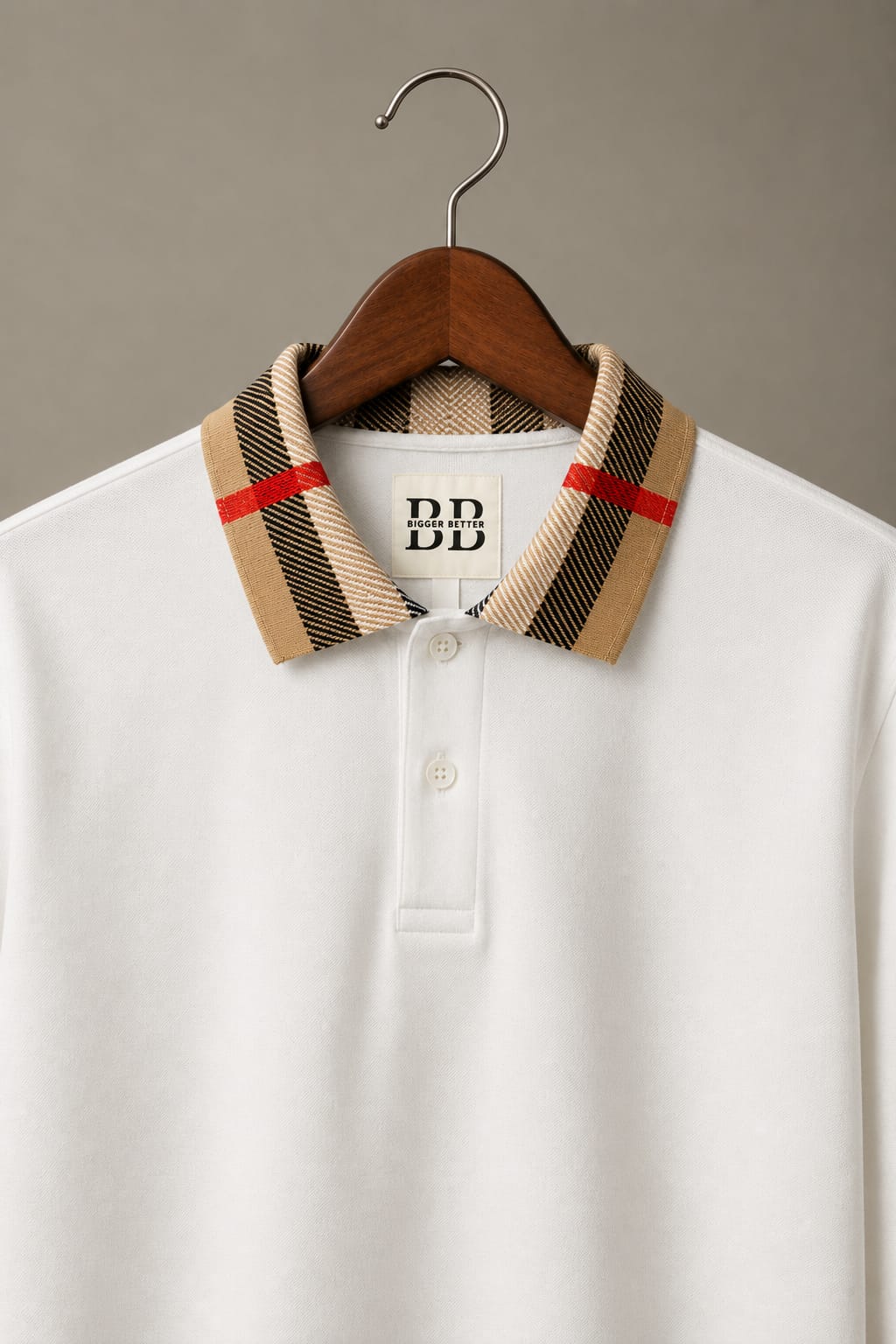 The Regal Check Collar White Polo Tshirt 