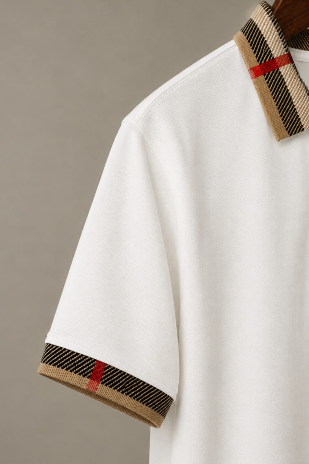 The Regal Check Collar White Polo Tshirt 