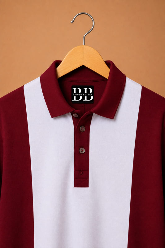Elite Wine red and White Polo Tshirt 