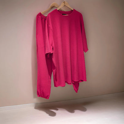 Designer Magenta Textured Co-ord Set_Polo_Tshirts_Pant_Gym_Kurtas_Co-ords_Shorts_Joggers - Sizes from 12XL_11XL_10XL_9XL_8XL_7XL_6XL_5XL_4XL_3XL_2XL_XL.