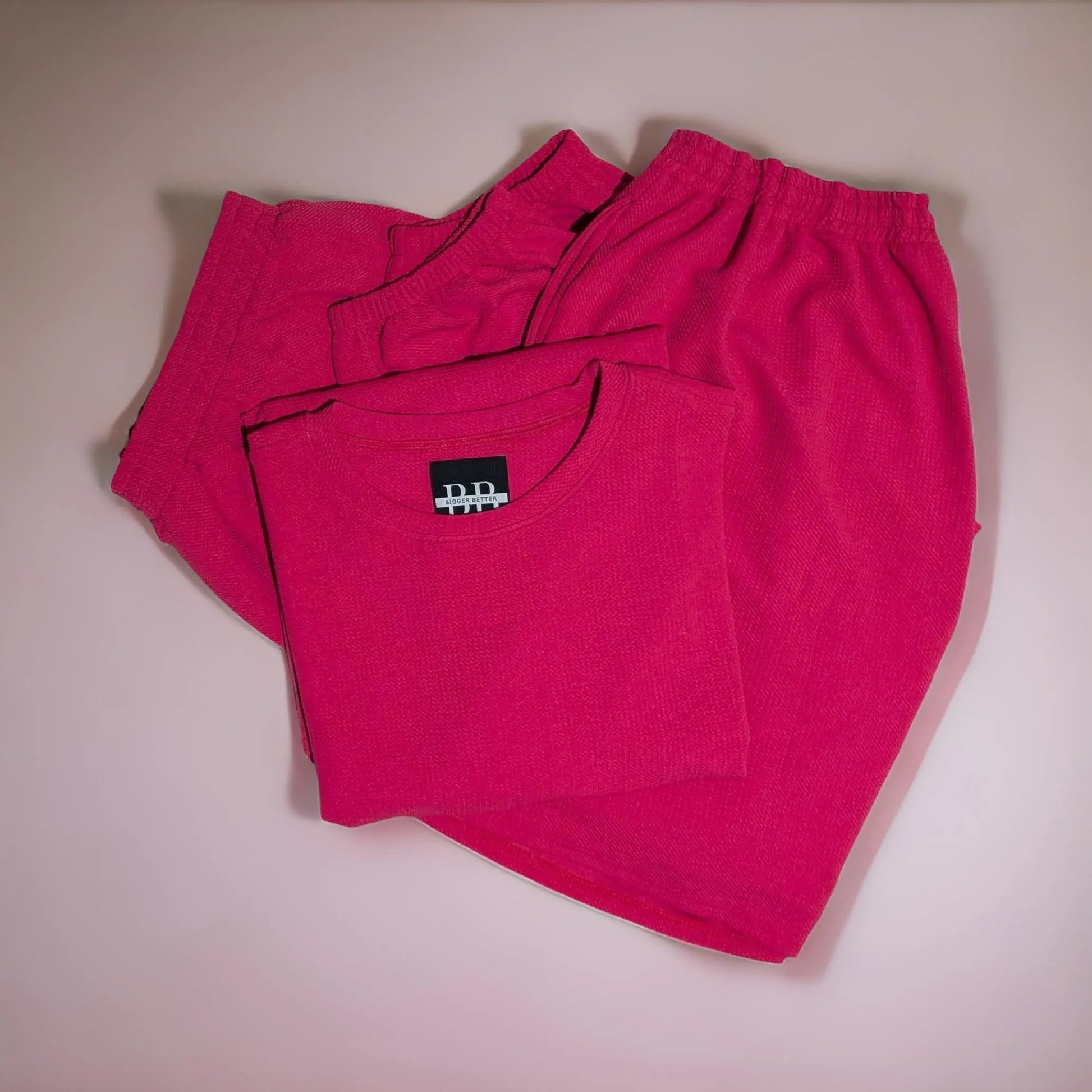 Designer Magenta Textured Co-ord Set_Polo_Tshirts_Pant_Gym_Kurtas_Co-ords_Shorts_Joggers - Sizes from 12XL_11XL_10XL_9XL_8XL_7XL_6XL_5XL_4XL_3XL_2XL_XL.