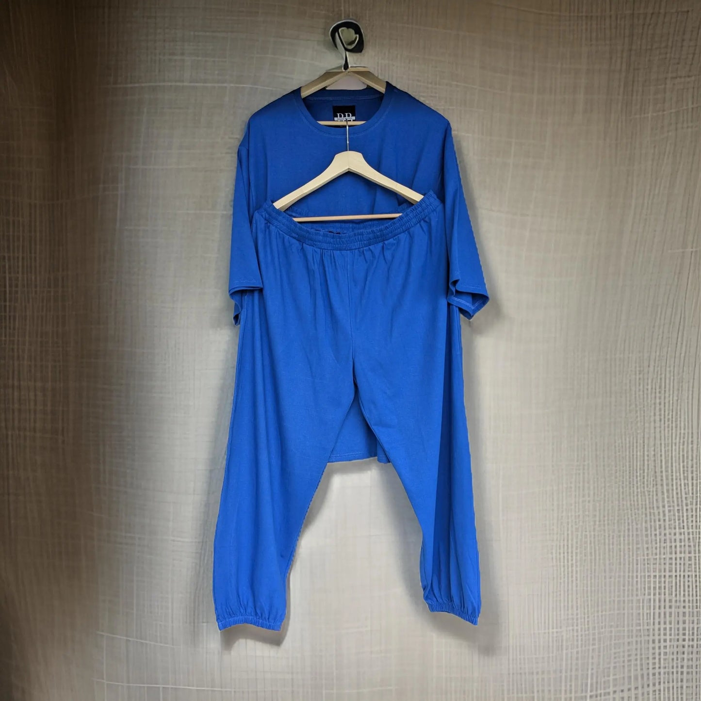 Premium Vibrant Blue Co-ords Set (Cotton)_Polo_Tshirts_Pant_Gym_Kurtas_Co-ords_Shorts_Joggers - Sizes from 12XL_11XL_10XL_9XL_8XL_7XL_6XL_5XL_4XL_3XL_2XL_XL.