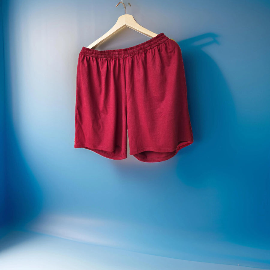 Winered Cotton Shorts