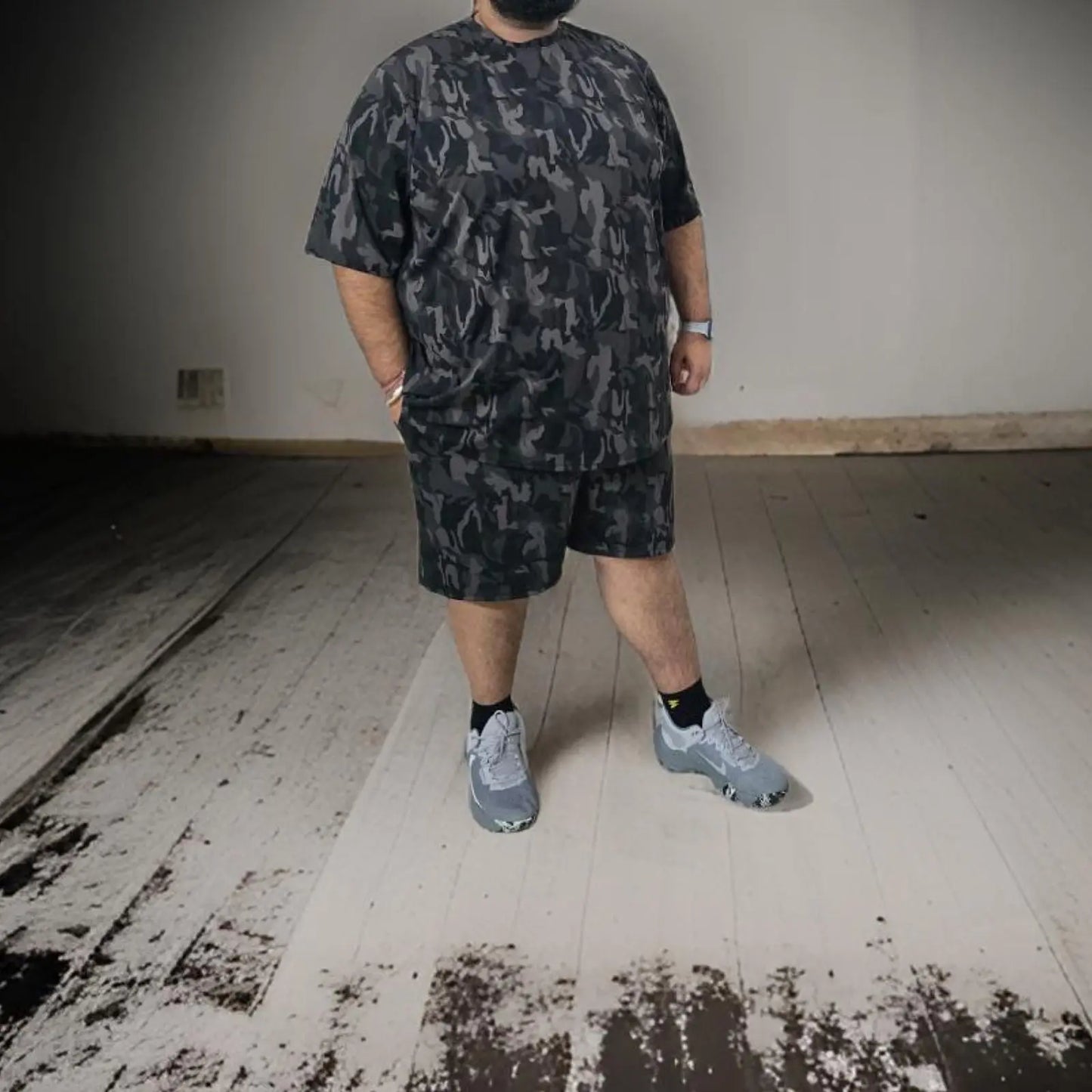 Black Purple Camouflage DriFit Shorts_Polo_Tshirts_Pant_Gym_Kurtas_Co-ords_Shorts_Joggers - Sizes from 12XL_11XL_10XL_9XL_8XL_7XL_6XL_5XL_4XL_3XL_2XL_XL.