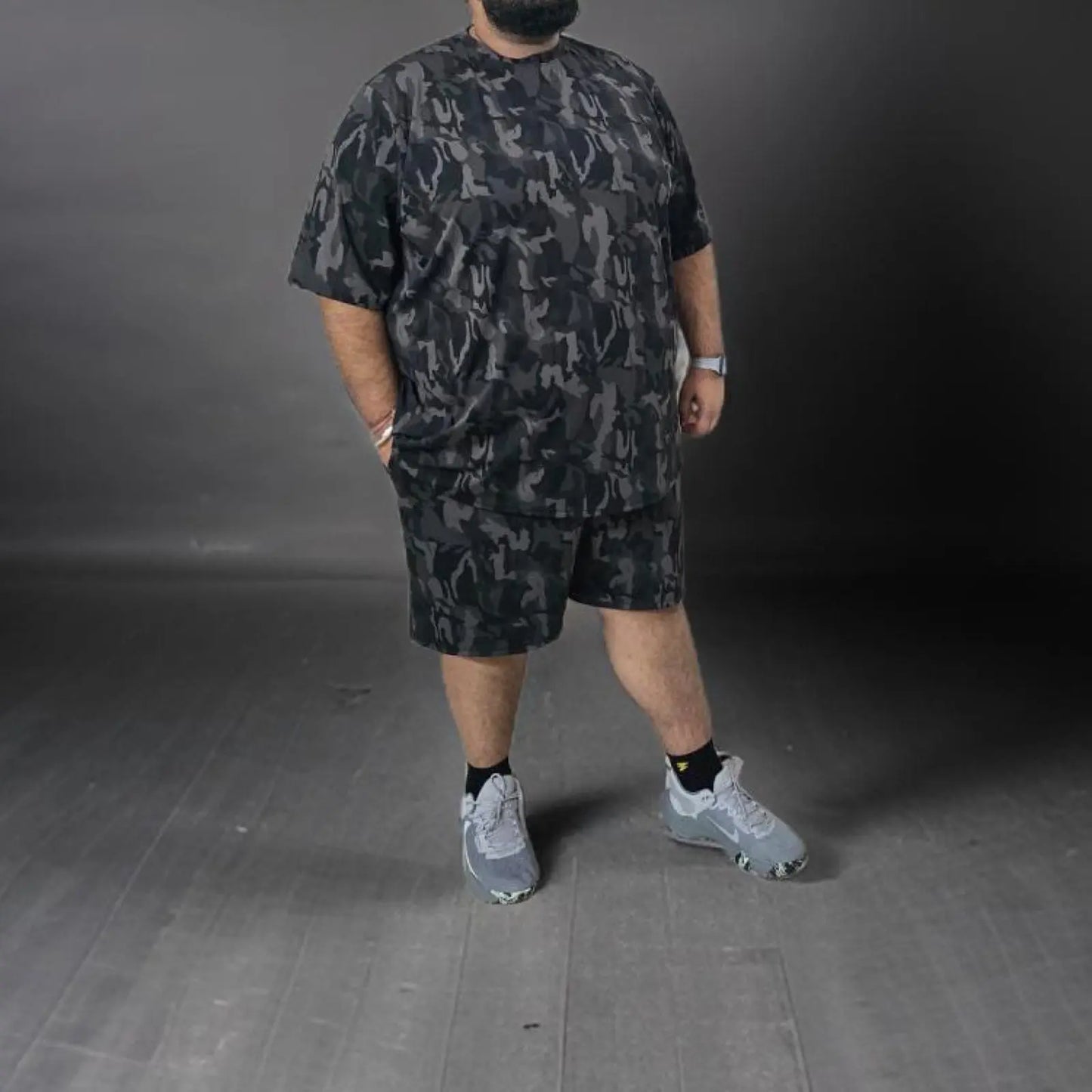 Black Purple Camouflage DriFit Shorts_Polo_Tshirts_Pant_Gym_Kurtas_Co-ords_Shorts_Joggers - Sizes from 12XL_11XL_10XL_9XL_8XL_7XL_6XL_5XL_4XL_3XL_2XL_XL.