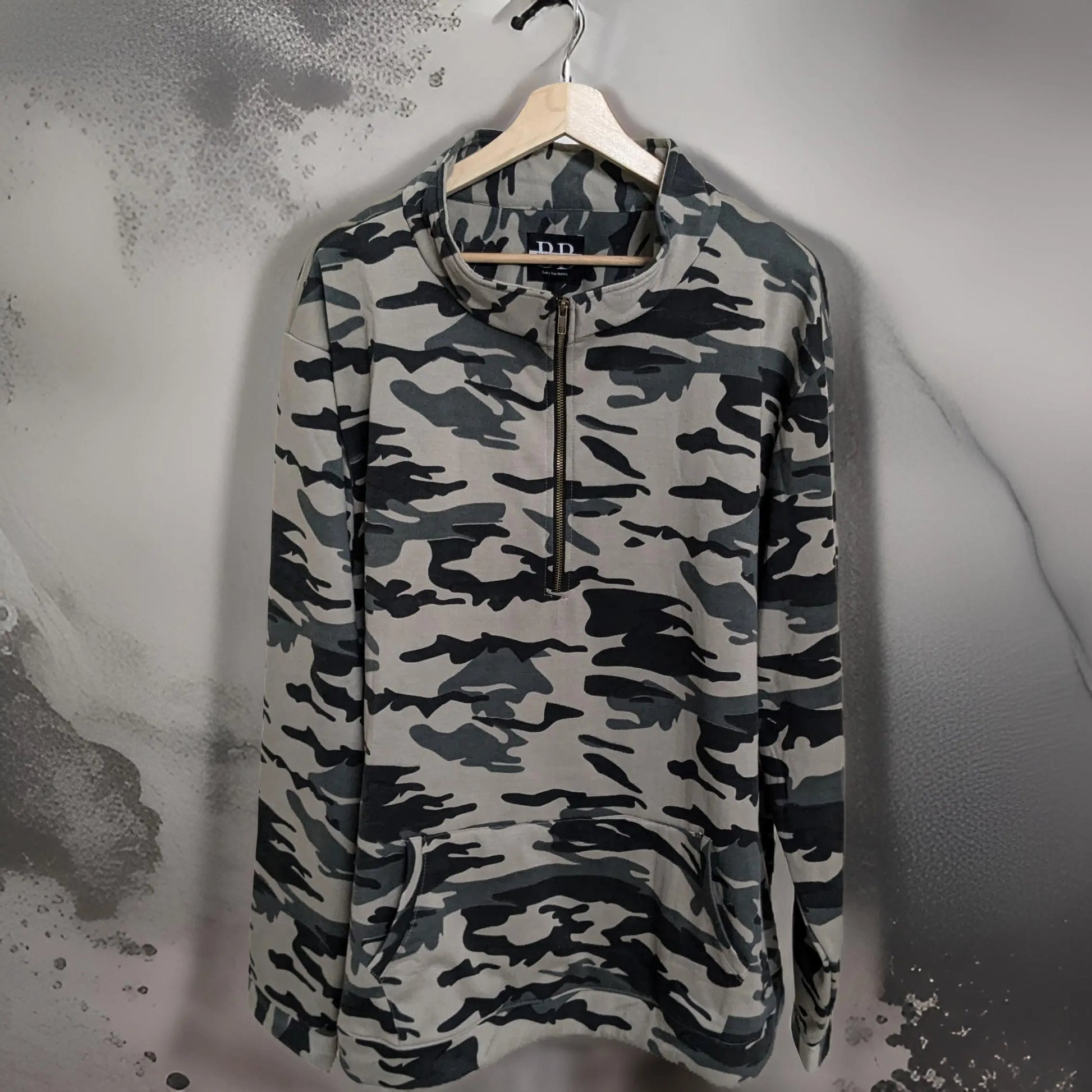 Winter Camouflage Quater Zip Fleece Sweatshirt 