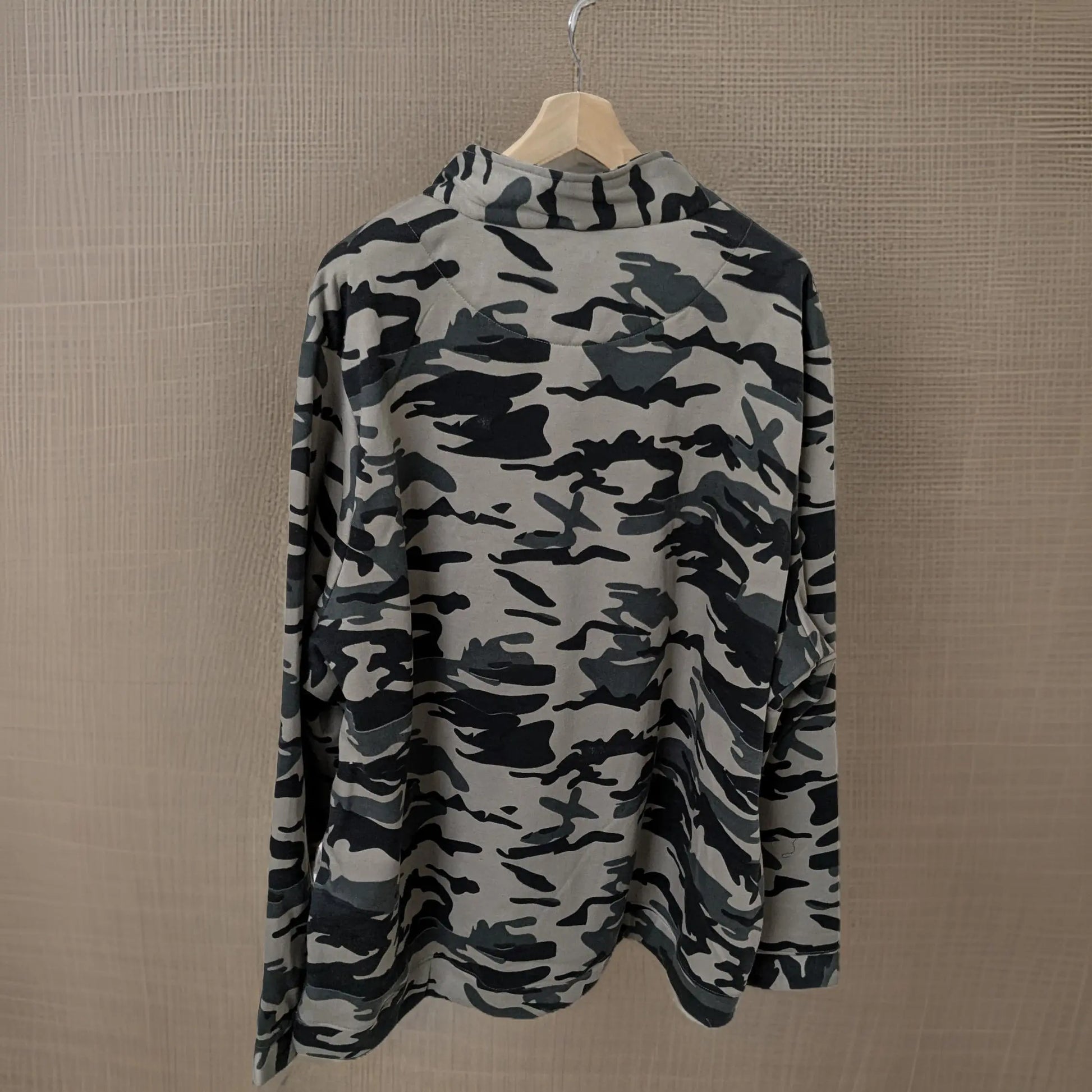 Winter Camouflage Quater Zip Fleece Sweatshirt 