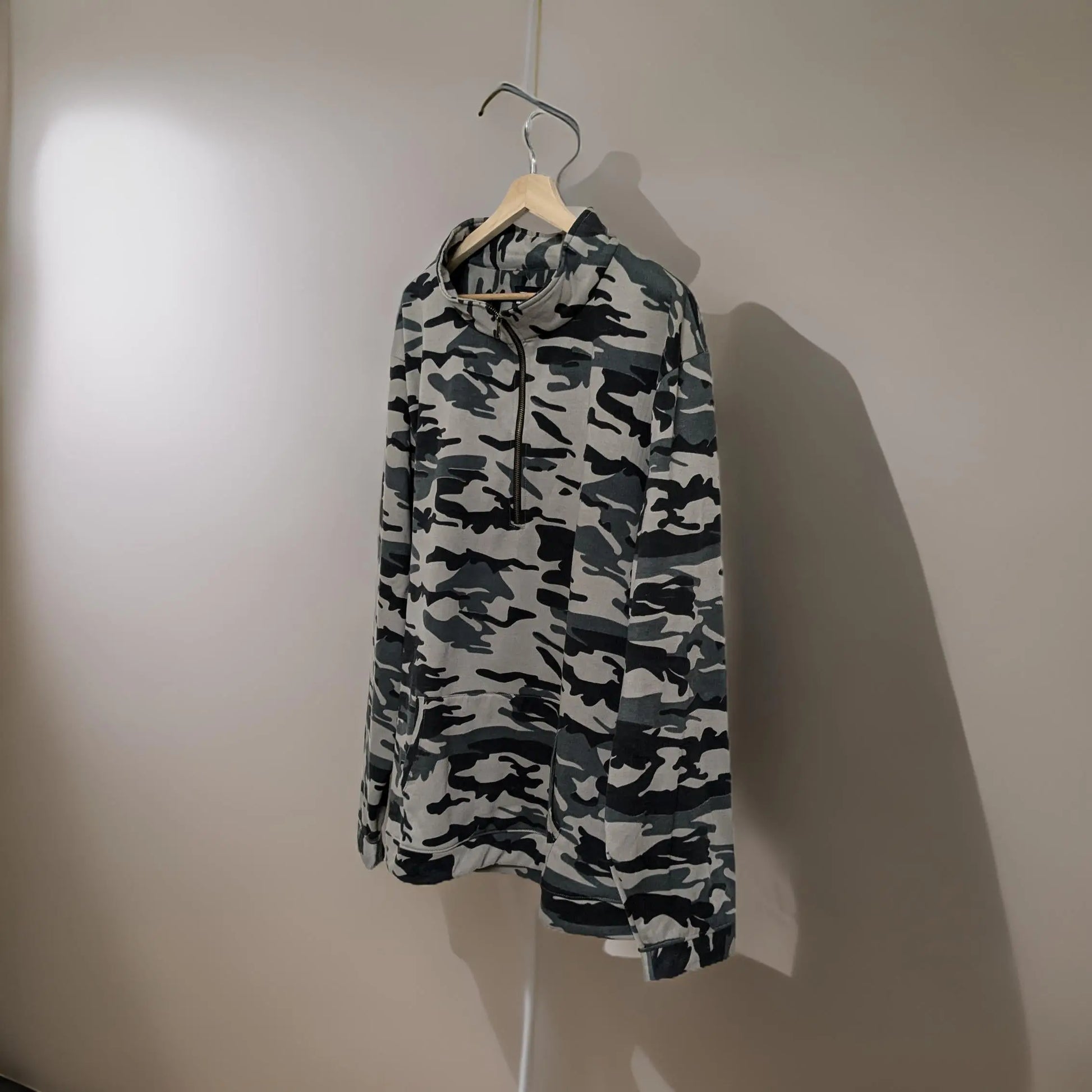 Winter Camouflage Quater Zip Fleece Sweatshirt 