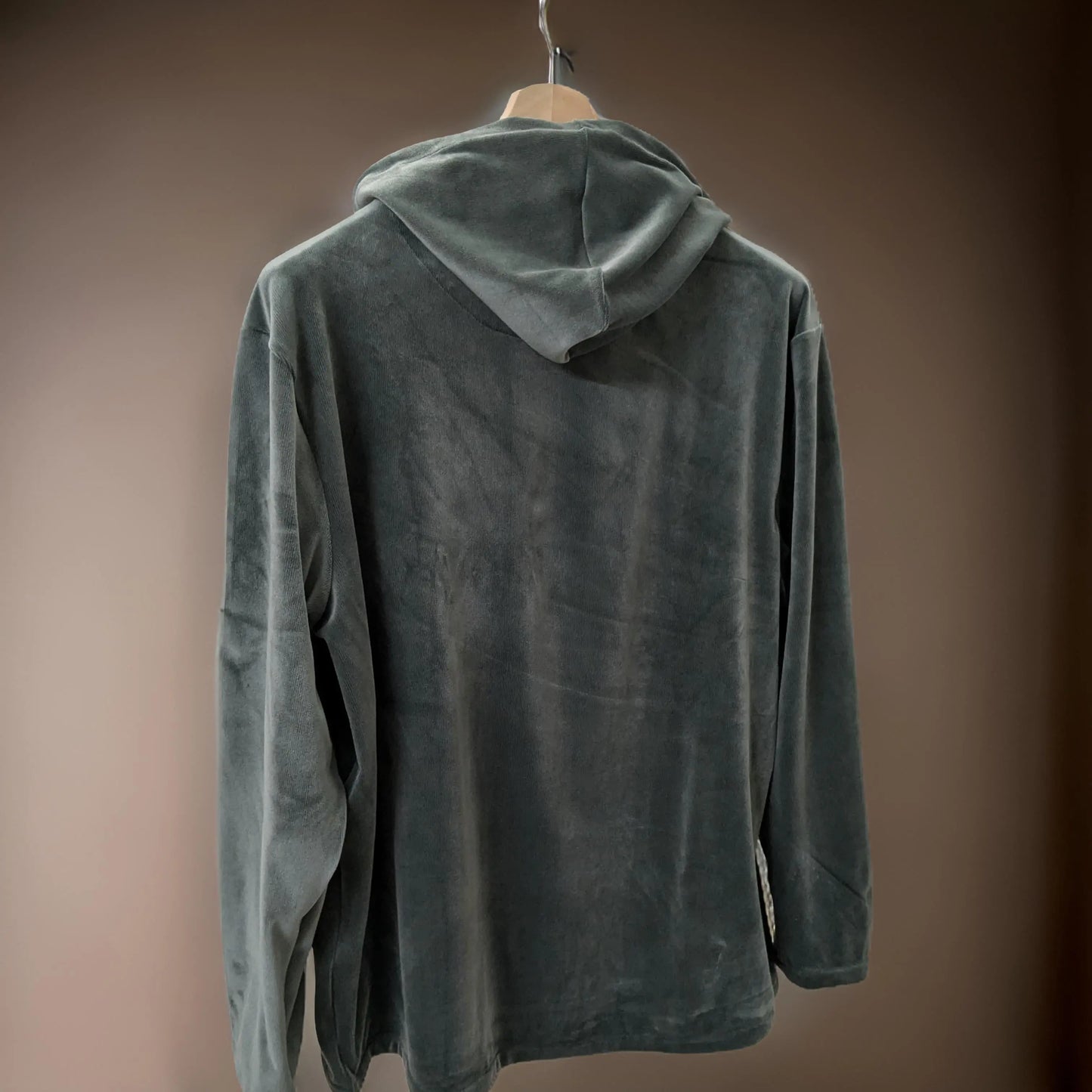 Winter Super Soft Velvet Dark Green Hoodie Jacket 