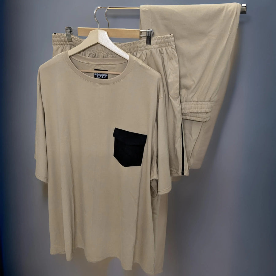 Beige Patch Pocket Co-ord Set (Cotton)