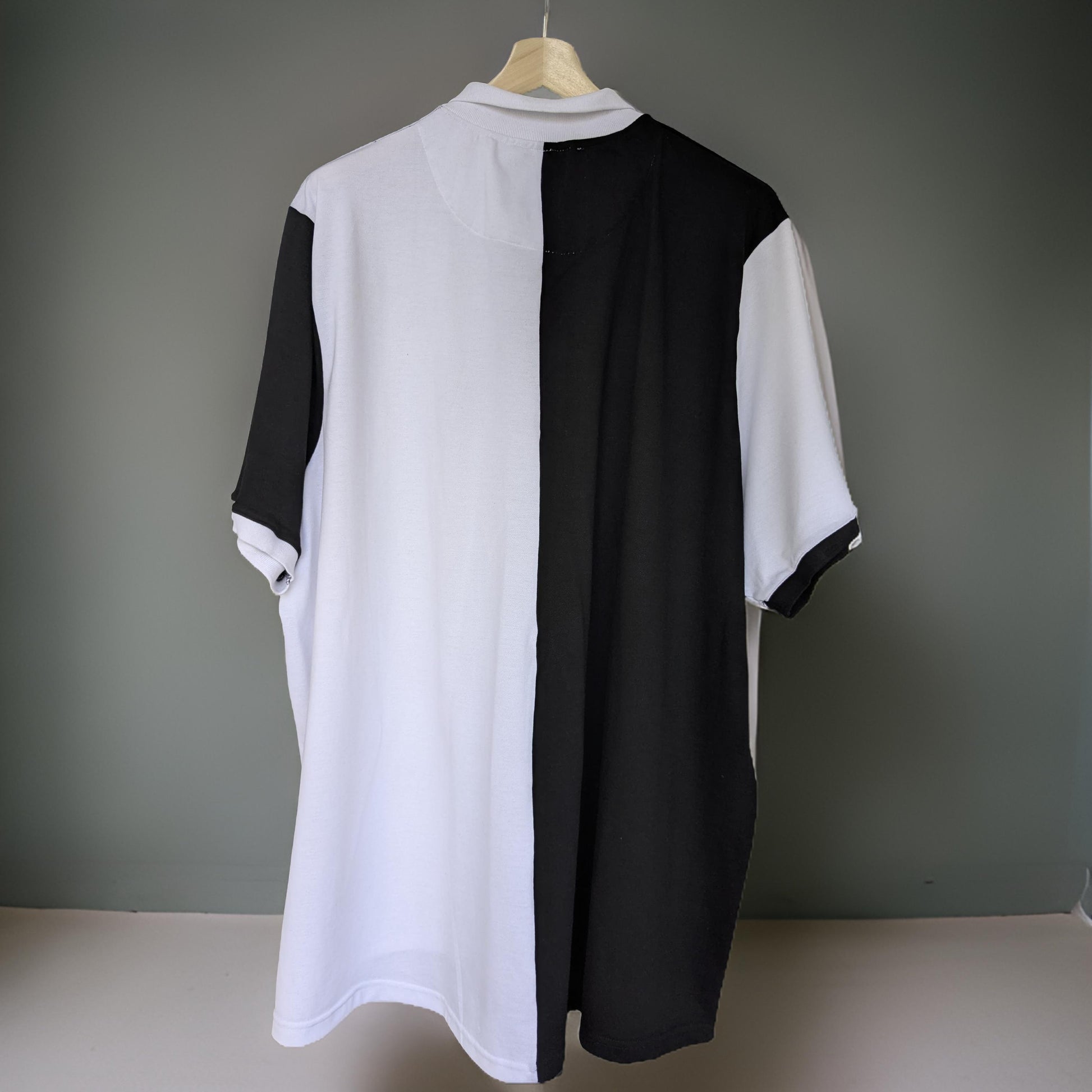 Black & White Block Half-Sleeved Polo T-Shirt