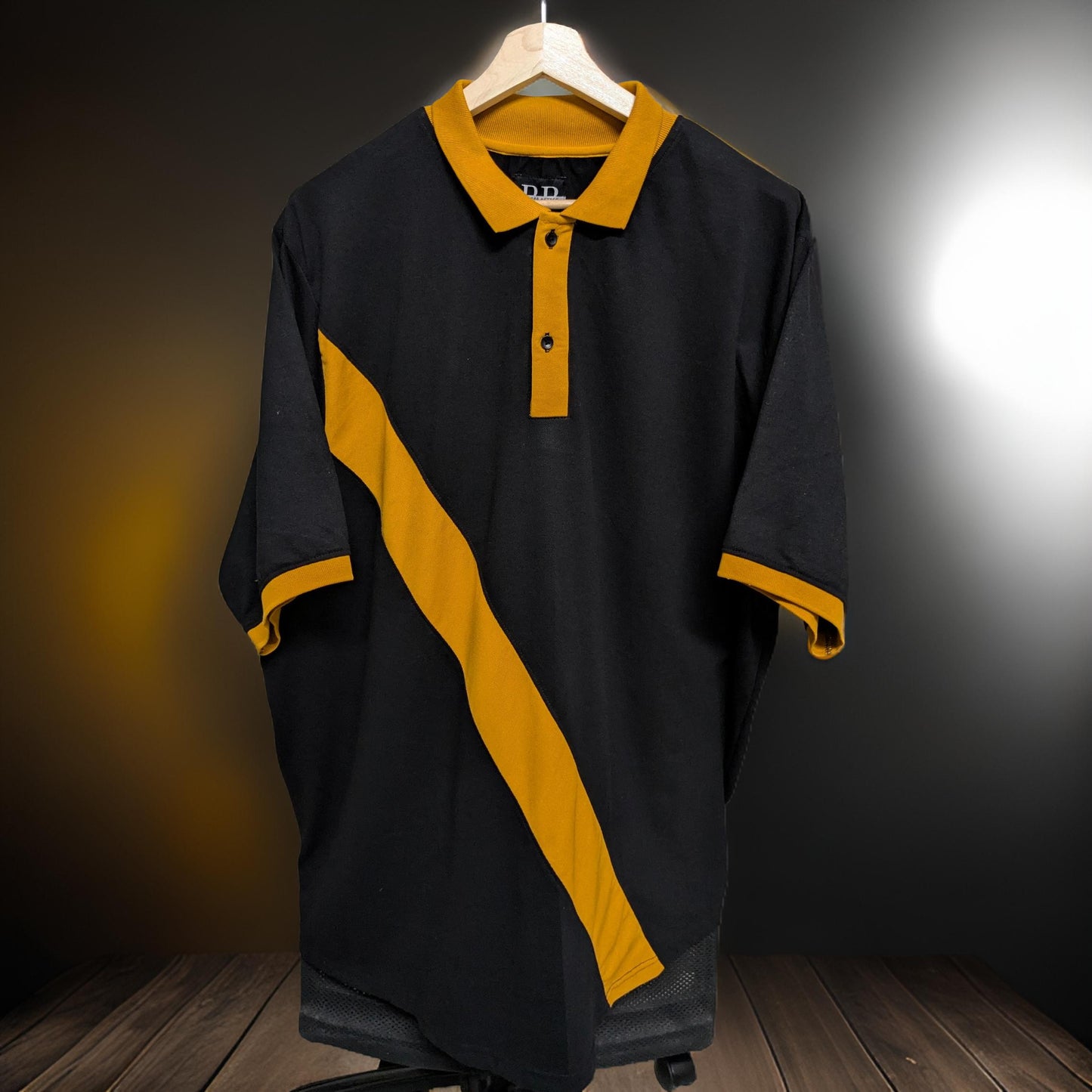 Black and Mustard Premium Cotton Polo T-Shirt