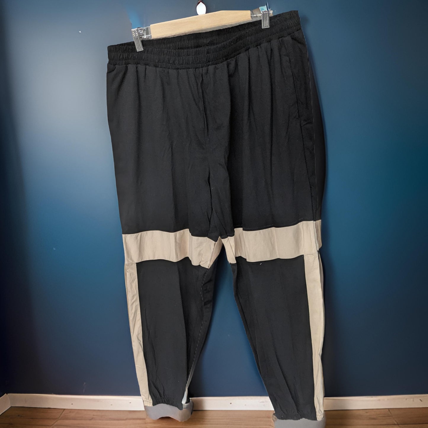 Black Jogger with Beige Stripe (Cotton)