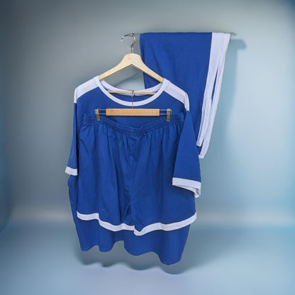 Blue and White Stripe Cotton Co-ord Set