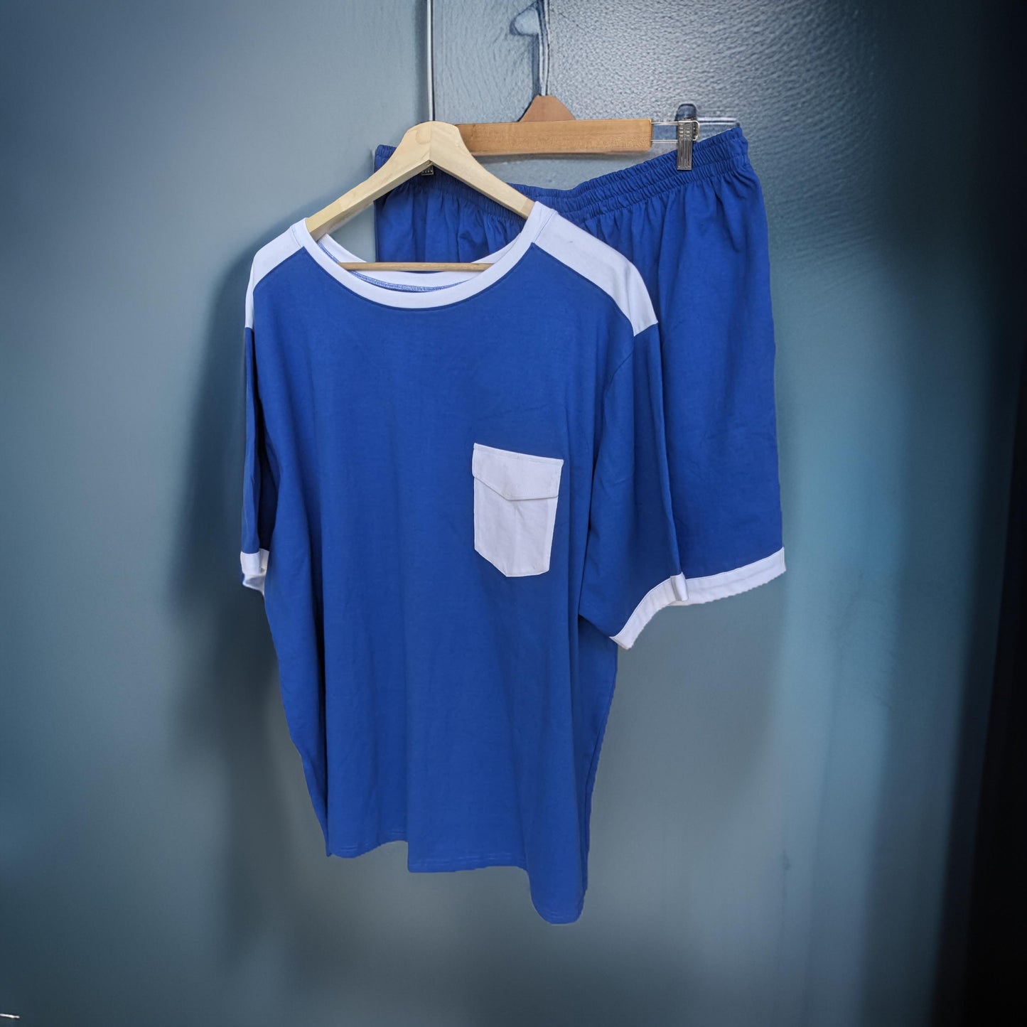 Blue and White Stripe Cotton Co-ord Set