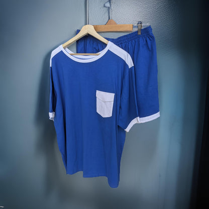 Blue and White Stripe Cotton Co-ord Set