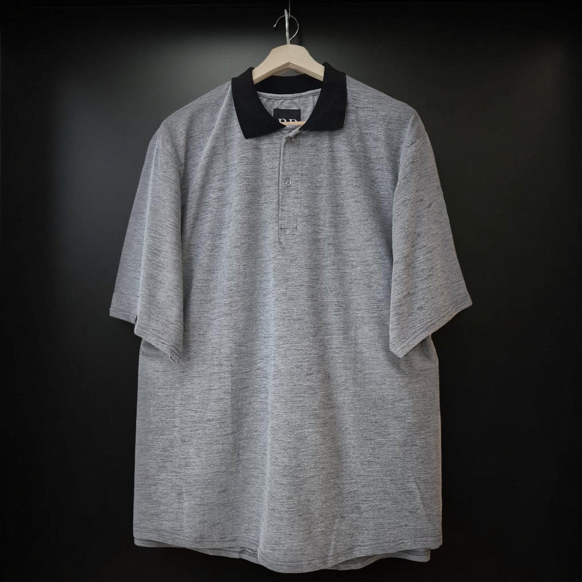 Textured Grey Premium Cotton Polo T-Shirt 